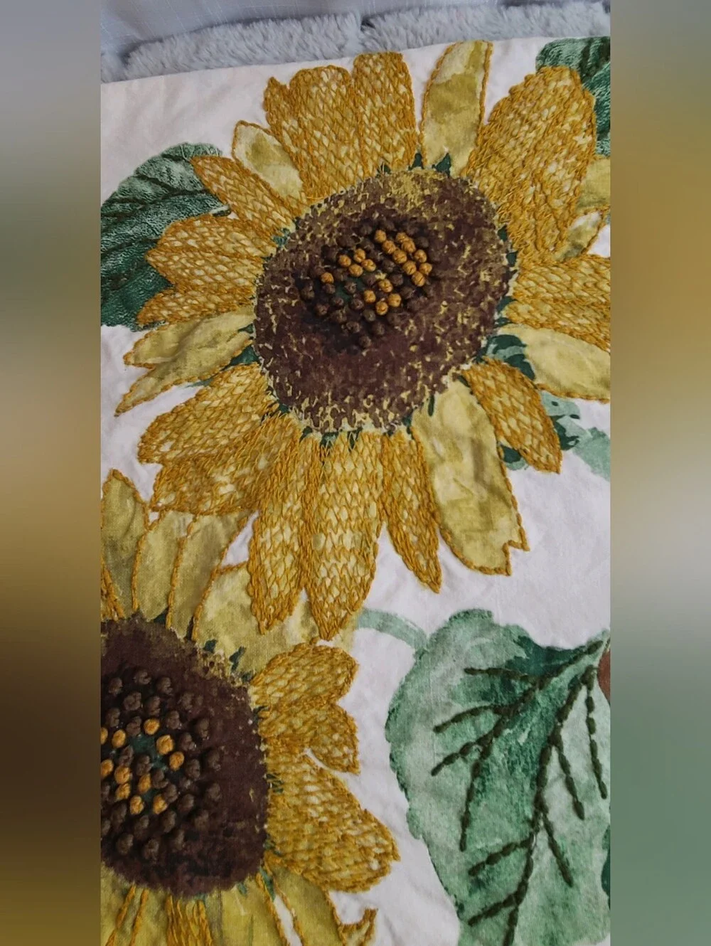 RARE (2) Pottery Barn SUNFLOWER EMBROIDERED Pillow Cover 16”x26” FALL HOLIDAY